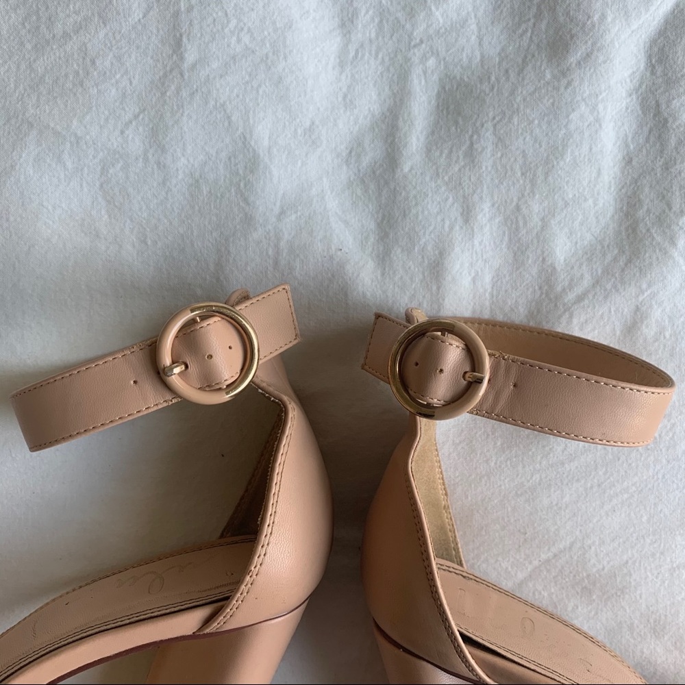 Lulu's Nude Block Heel with Ankle Strap - Picture 2 of 7